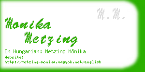 monika metzing business card